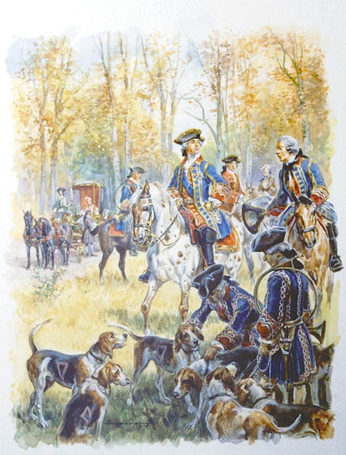 Louis XV à la chasse par Eugène Lelièpvre - Société de Vènerie